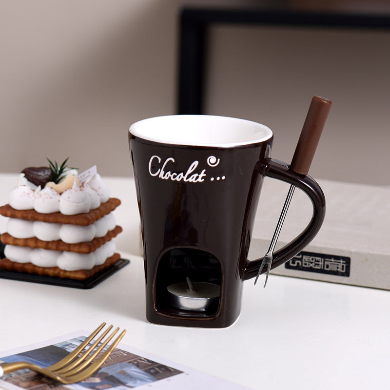 Mini Ceramic Fondue Mug Set – Chocolate, Cheese, Butter Warmer | Cookli UK