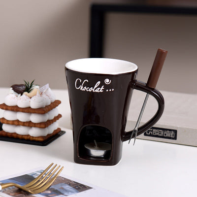 Mini Ceramic Fondue Mug Set – Chocolate, Cheese, Butter Warmer | Cookli UK