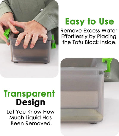 Cookli® Tofu Press with Drip Tray & Cookbook – BPA-Free, 3X Faster