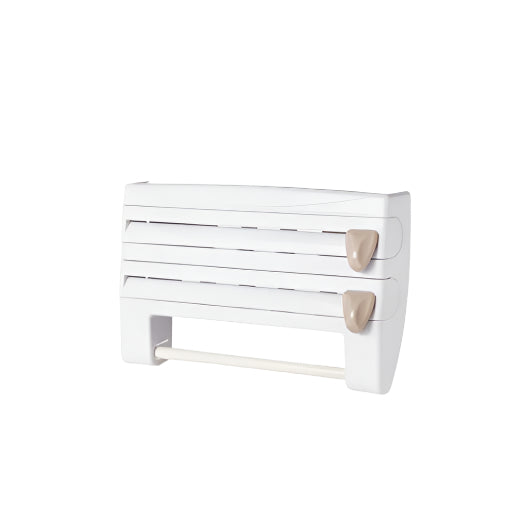 4-in-1 Kitchen Roll Holder Dispenser for Foil, Cling Film, Paper Towels & Wrap – Wall Mounted Storage Rack | Cookli UK