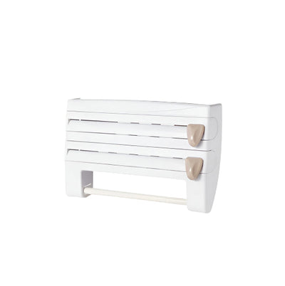 4-in-1 Kitchen Roll Holder Dispenser for Foil, Cling Film, Paper Towels & Wrap – Wall Mounted Storage Rack | Cookli UK