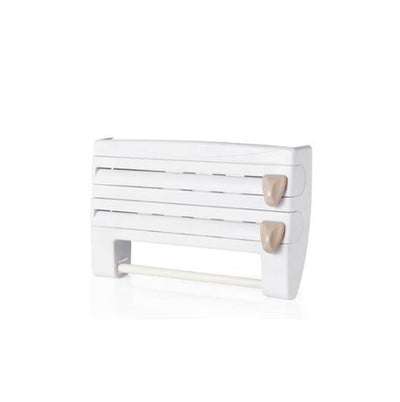 4-in-1 Kitchen Roll Holder Dispenser for Foil, Cling Film, Paper Towels & Wrap – Wall Mounted Storage Rack | Cookli UK