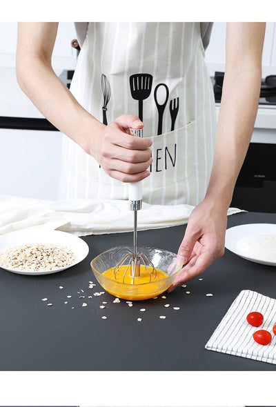 Stainless Steel Semi-Automatic Egg Beater – Hand-Press Whisk & Manual Cream Mixer for Baking & Cooking | Cookli UK