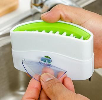 Multi-Purpose Kitchen Cleaning Brush with Suction Cup – Cutlery & Veg | Cookli UK