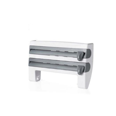 4-in-1 Kitchen Roll Holder Dispenser for Foil, Cling Film, Paper Towels & Wrap – Wall Mounted Storage Rack | Cookli UK