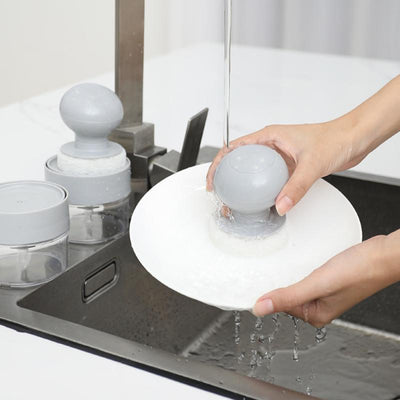 Refillable Soap Dispensing Dish Brush – Multi-Head Cleaning Tool for Pans, Cups, Bowls | Cookli UK