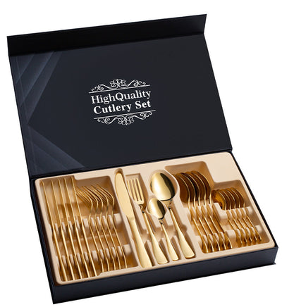 Stainless Steel 24-Piece Cutlery Set – Gift Box | Cookli