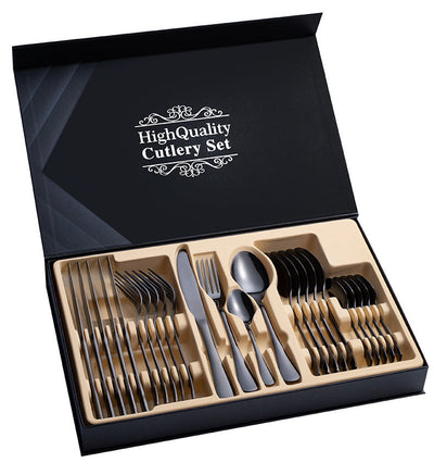 Stainless Steel 24-Piece Cutlery Set – Gift Box | Cookli