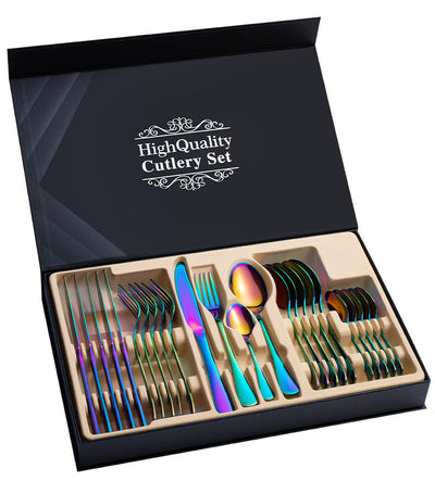 Stainless Steel 24-Piece Cutlery Set – Gift Box | Cookli