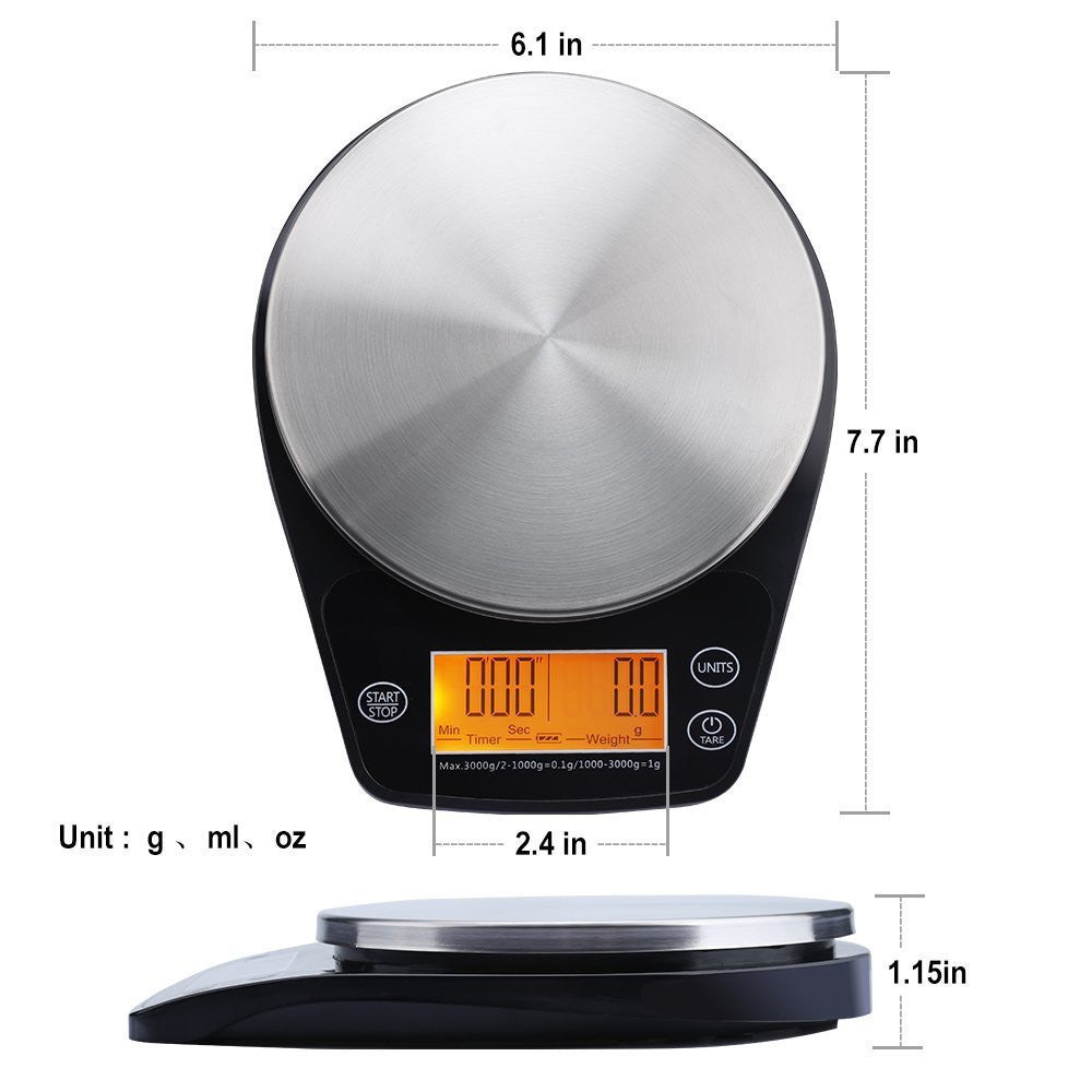 Multifunction LCD Coffee Scale – Kitchen Food Drip Timer | Cookli UK