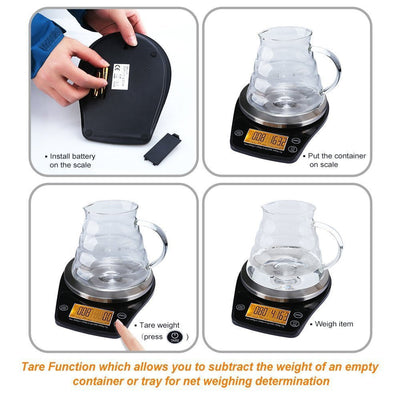 Multifunction LCD Coffee Scale – Kitchen Food Drip Timer | Cookli UK