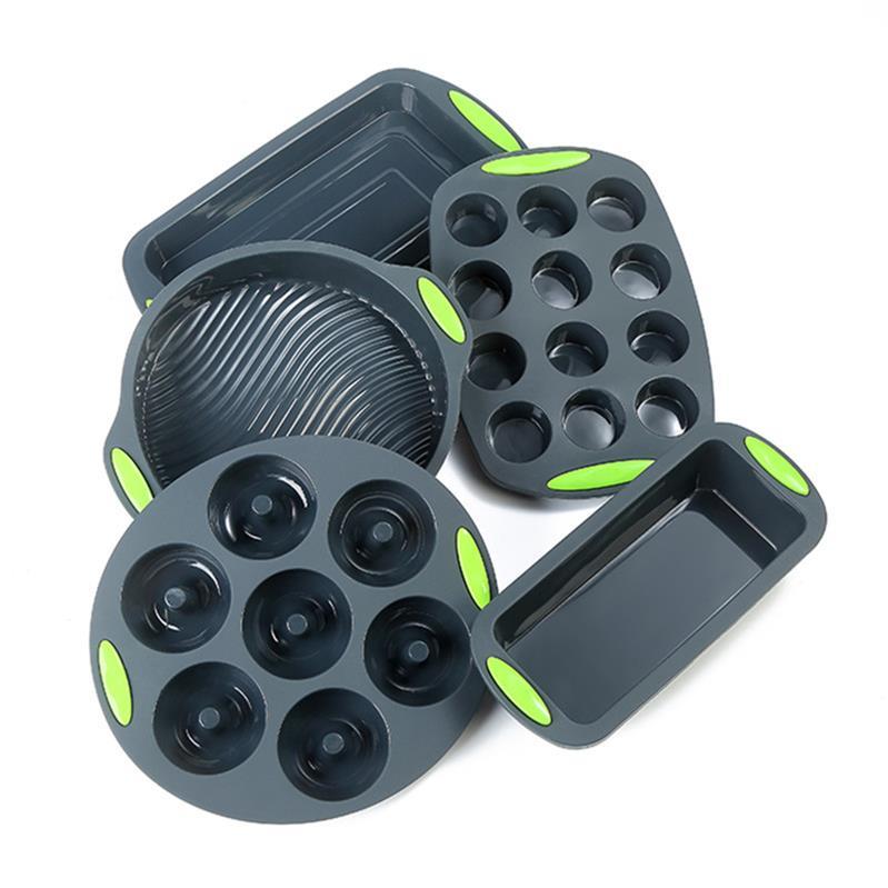 Silicone Baking Mould Set – 2 Pack Cake Bread Toast Donut Muffin Trays | Square & Round Shapes | Cookli UK