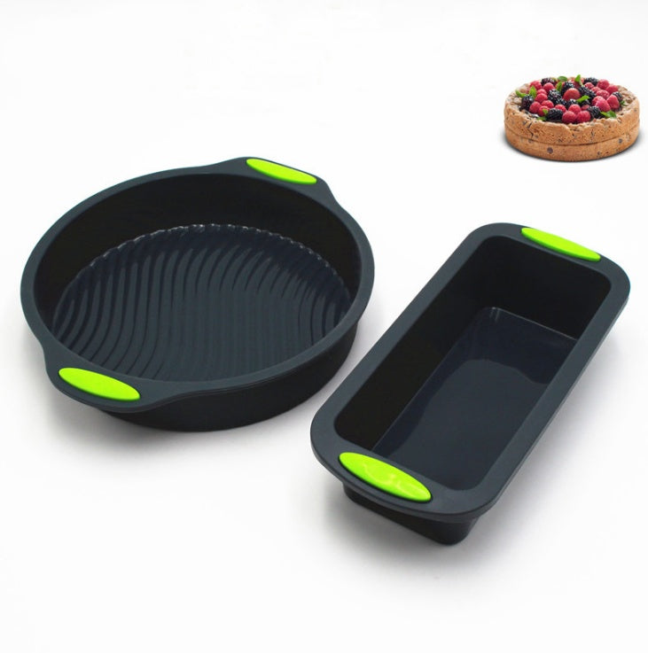 Silicone Baking Mould Set – 2 Pack Cake Bread Toast Donut Muffin Trays | Square & Round Shapes | Cookli UK