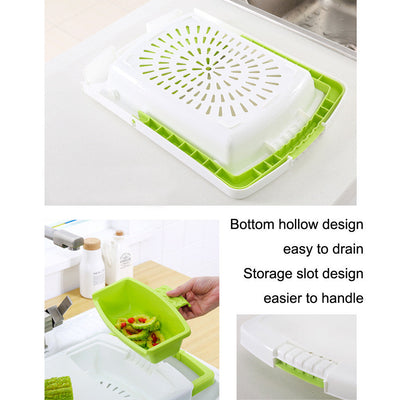 3-in-1 Kitchen Drain Cutting Board with Sink Basket | Cookli UK