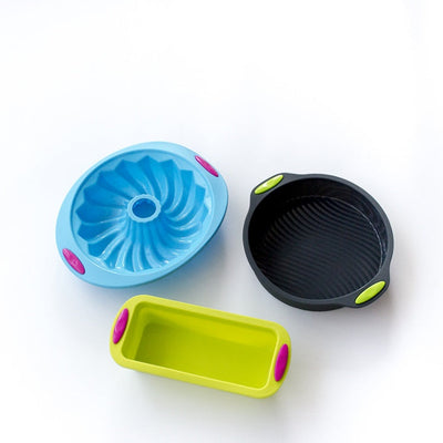 Silicone Baking Mould Set – 2 Pack Cake Bread Toast Donut Muffin Trays | Square & Round Shapes | Cookli UK
