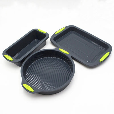 Silicone Baking Mould Set – 2 Pack Cake Bread Toast Donut Muffin Trays | Square & Round Shapes | Cookli UK