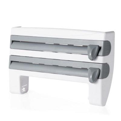 4-in-1 Kitchen Roll Holder Dispenser for Foil, Cling Film, Paper Towels & Wrap – Wall Mounted Storage Rack | Cookli UK