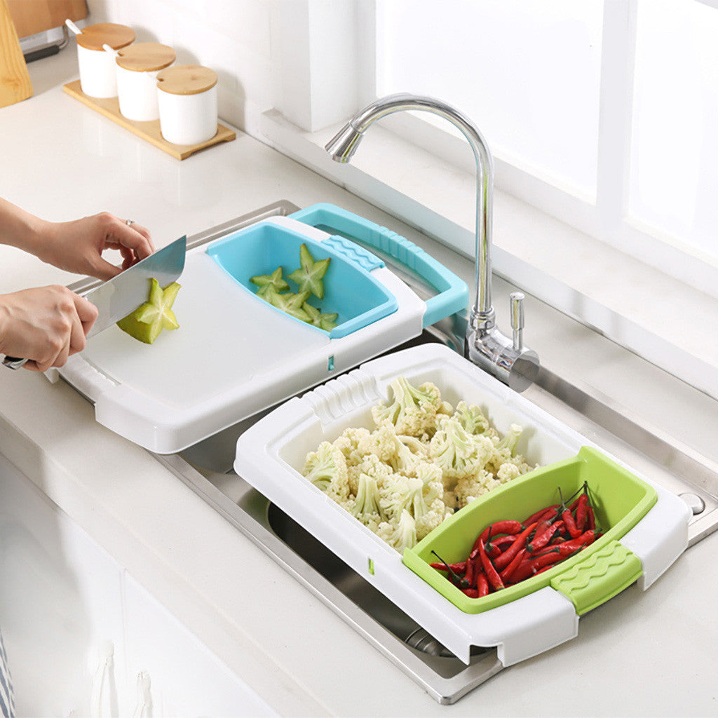 3-in-1 Kitchen Drain Cutting Board with Sink Basket | Cookli UK