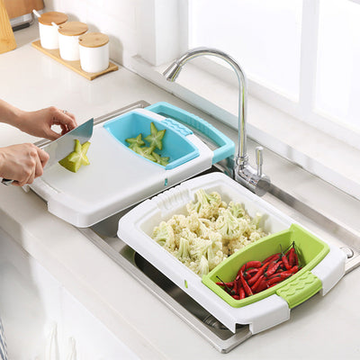 3-in-1 Kitchen Drain Cutting Board with Sink Basket | Cookli UK