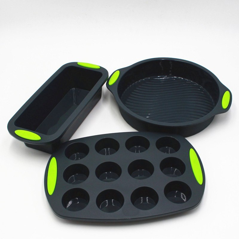 Silicone Baking Mould Set – 2 Pack Cake Bread Toast Donut Muffin Trays | Square & Round Shapes | Cookli UK