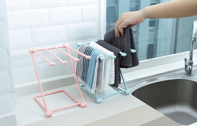 Foldable Dishcloth Shelf & Kitchen Organizer – Punch-Free Nordic Style Rack for Cloths, Bottles & Accessories | Cookli UK