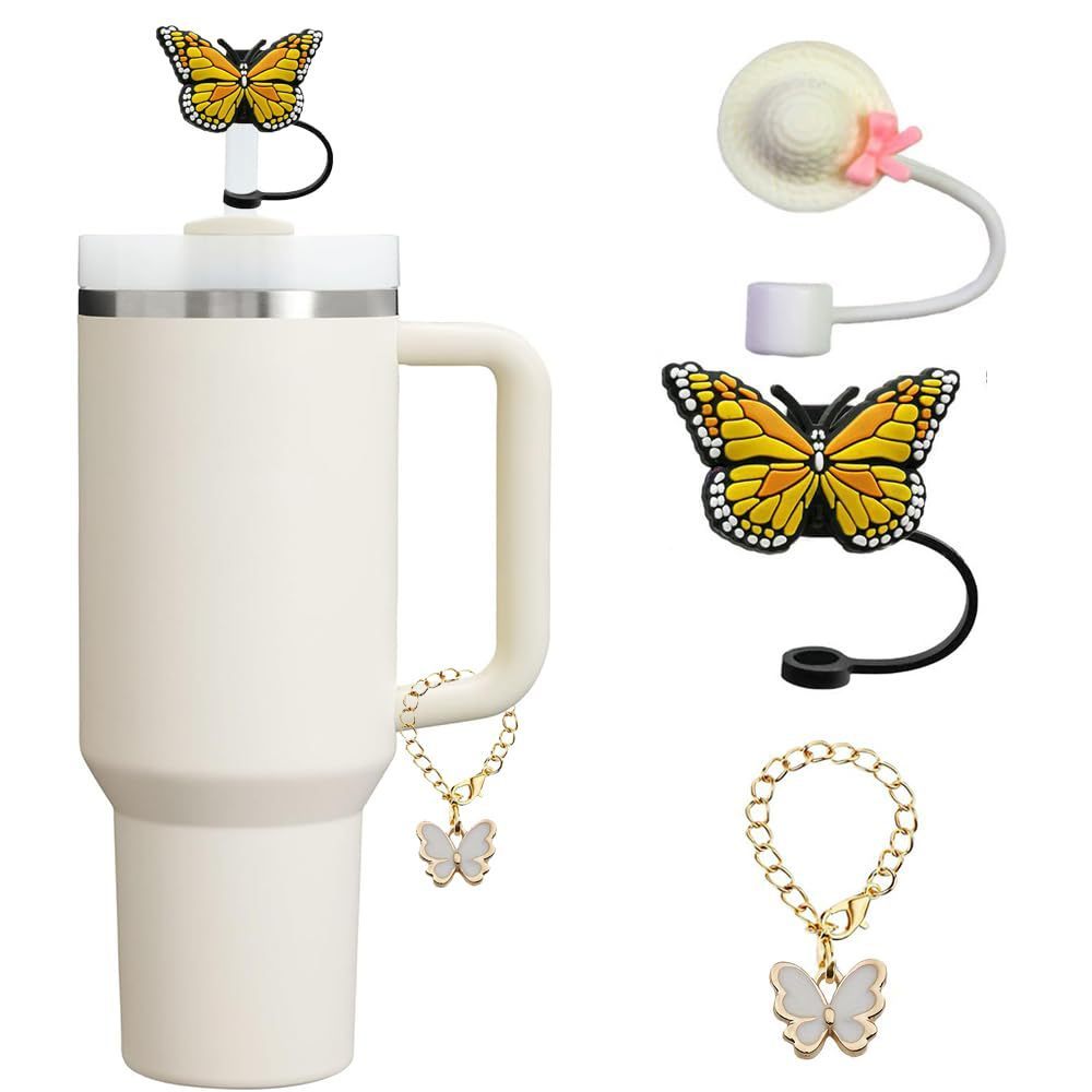 Butterfly Straw Cap – Silicone Dustproof Cartoon Cover | Cookli UK