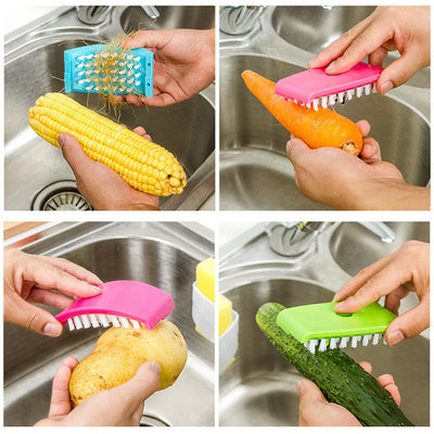 Multi-Purpose Kitchen Cleaning Brush with Suction Cup – Cutlery & Veg | Cookli UK