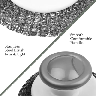 Stainless Steel Wool Scrubber with Handle – Heavy Duty Scouring Pad for Kitchen, Pans, Pots & Sinks | Cookli UK