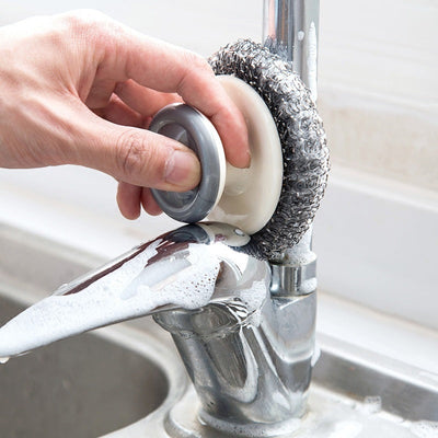 Stainless Steel Wool Scrubber with Handle – Heavy Duty Scouring Pad for Kitchen, Pans, Pots & Sinks | Cookli UK