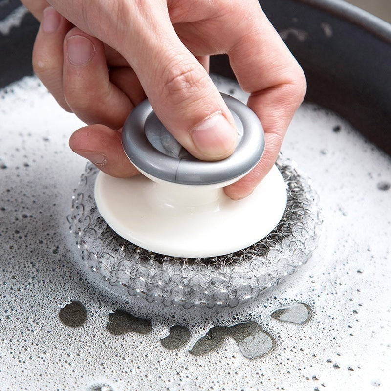 Stainless Steel Wool Scrubber with Handle – Heavy Duty Scouring Pad for Kitchen, Pans, Pots & Sinks | Cookli UK