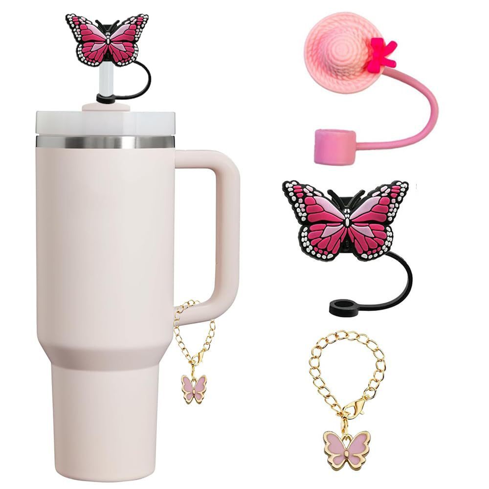 Butterfly Straw Cap – Silicone Dustproof Cartoon Cover | Cookli UK