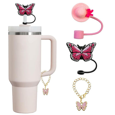 Butterfly Straw Cap – Silicone Dustproof Cartoon Cover | Cookli UK