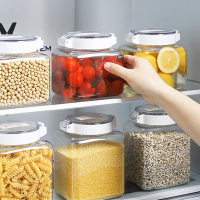 Cookli® Transparent Airtight Kitchen Jar – Grain Storage, 900ml & 1.5L