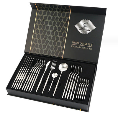 Gift Box Stainless Steel Tableware 24-Piece Set – Multiple Colours | Cookli