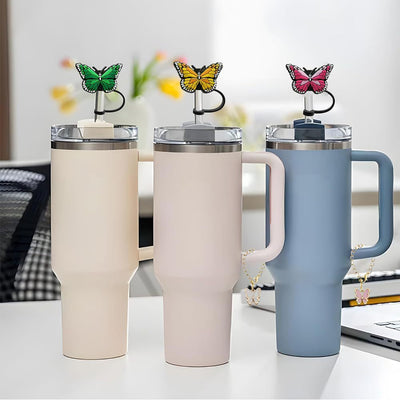Butterfly Straw Cap – Silicone Dustproof Cartoon Cover | Cookli UK