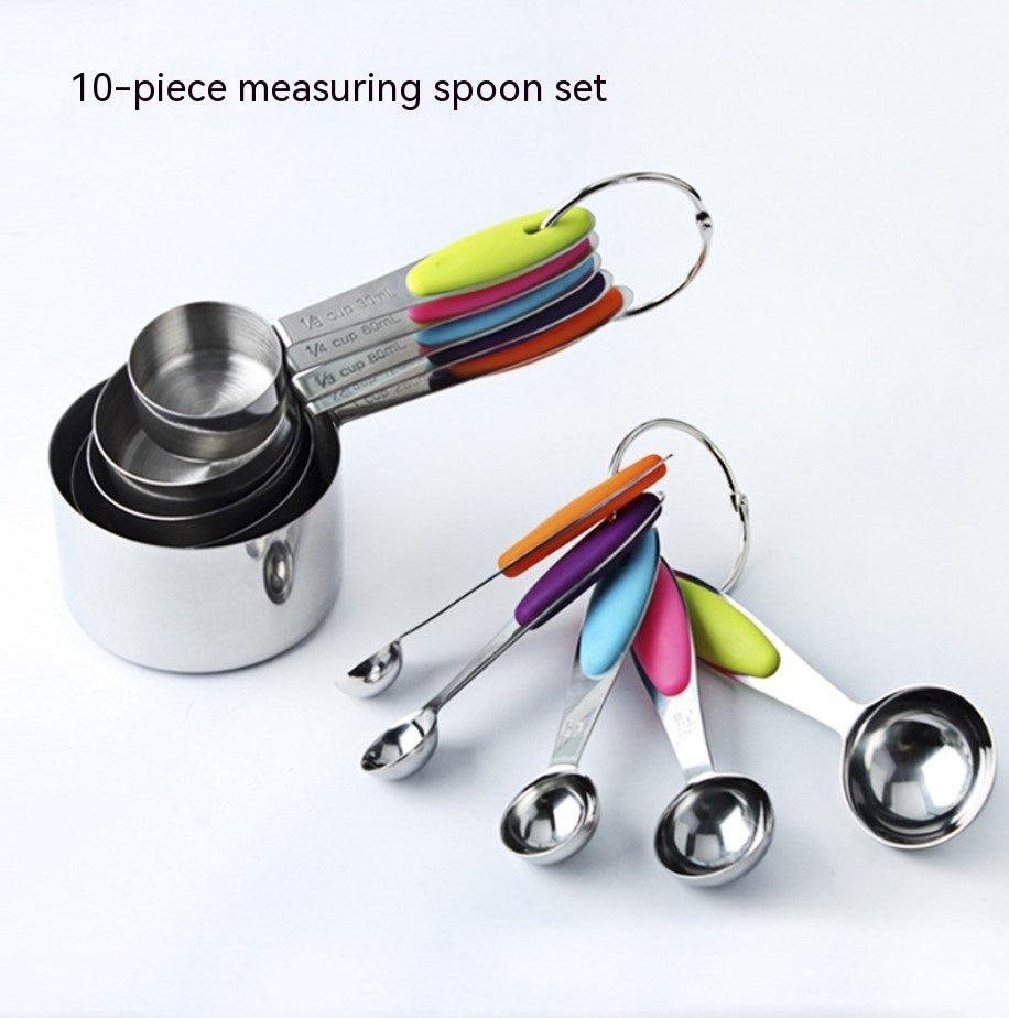 Stainless Steel Measuring Spoons & Cups – 5/10-Piece Baking Tools Set with Graduated Marks | Cookli UK