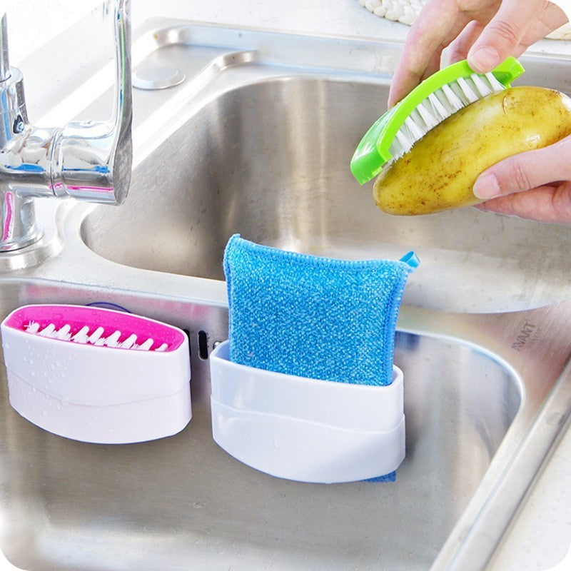 Multi-Purpose Kitchen Cleaning Brush with Suction Cup – Cutlery & Veg | Cookli UK