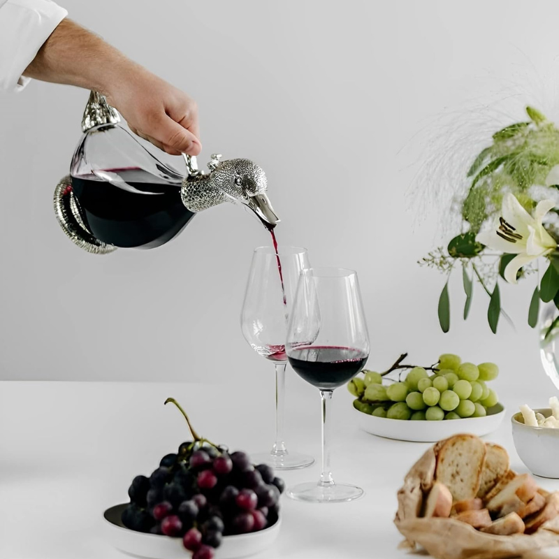 Duck Shape Wine Decanter With Sculpted Handle