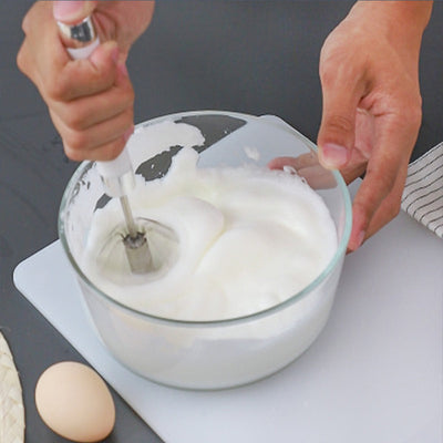 Stainless Steel Semi-Automatic Egg Beater – Hand-Press Whisk & Manual Cream Mixer for Baking & Cooking | Cookli UK