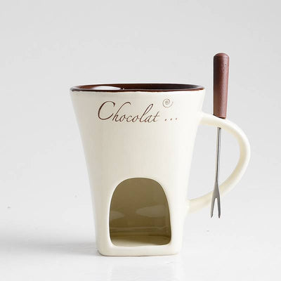 Mini Ceramic Fondue Mug Set – Chocolate, Cheese, Butter Warmer | Cookli UK