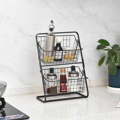 Stainless Steel Kitchen Storage Rack – 2-Tier Countertop Organizer | Cookli UK