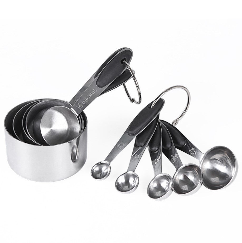 Stainless Steel Measuring Spoons & Cups – 5/10-Piece Baking Tools Set with Graduated Marks | Cookli UK