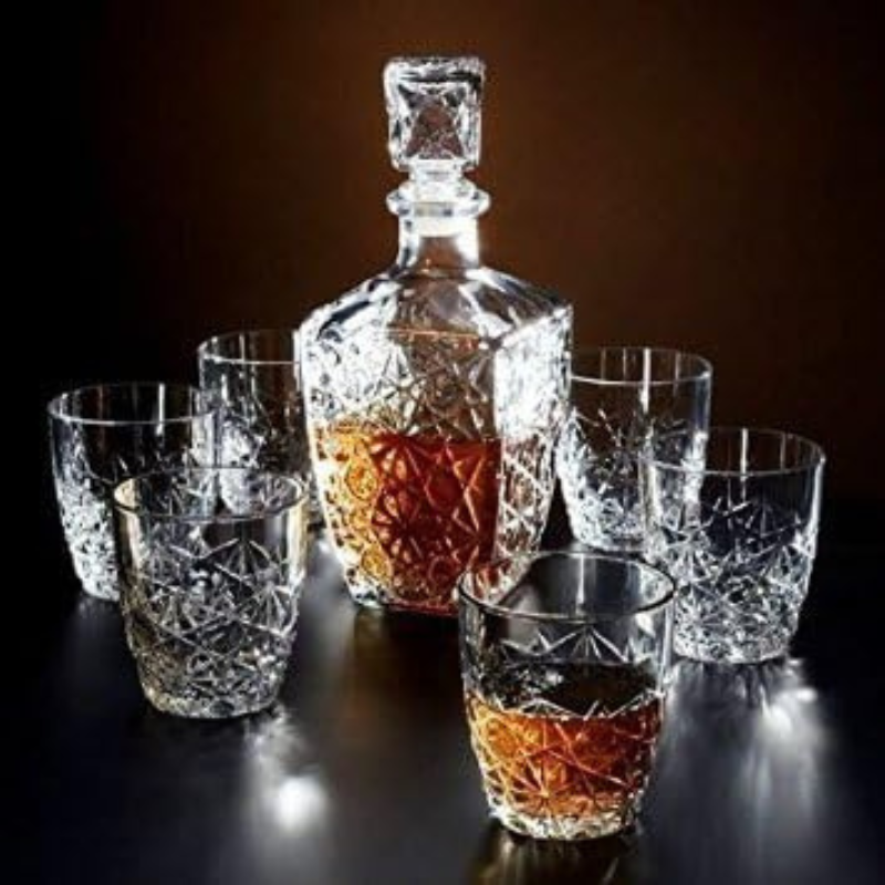 Vintage Glass Whiskey Decanter