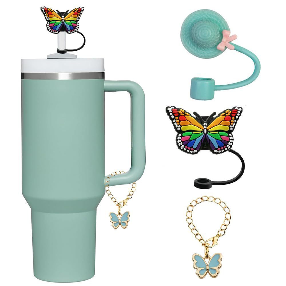 Butterfly Straw Cap – Silicone Dustproof Cartoon Cover | Cookli UK