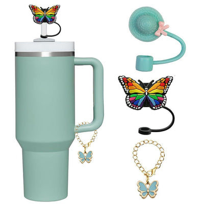 Butterfly Straw Cap – Silicone Dustproof Cartoon Cover | Cookli UK