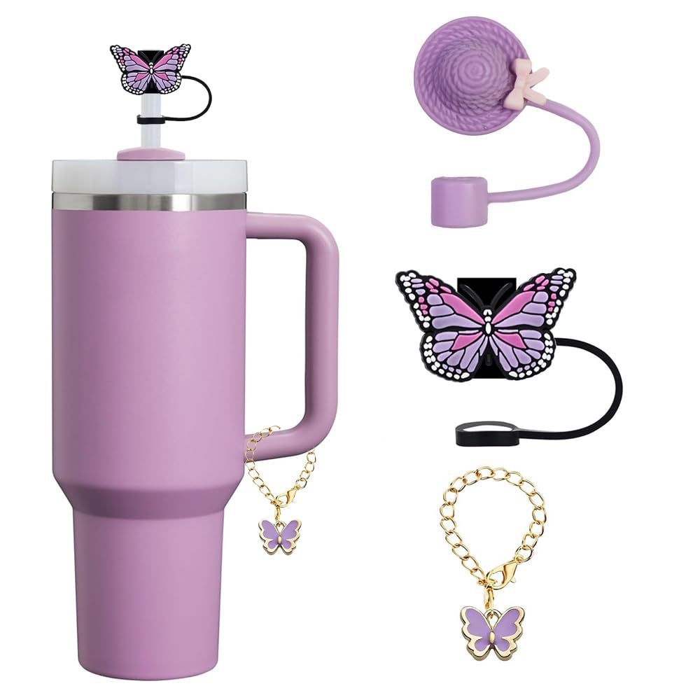 Butterfly Straw Cap – Silicone Dustproof Cartoon Cover | Cookli UK
