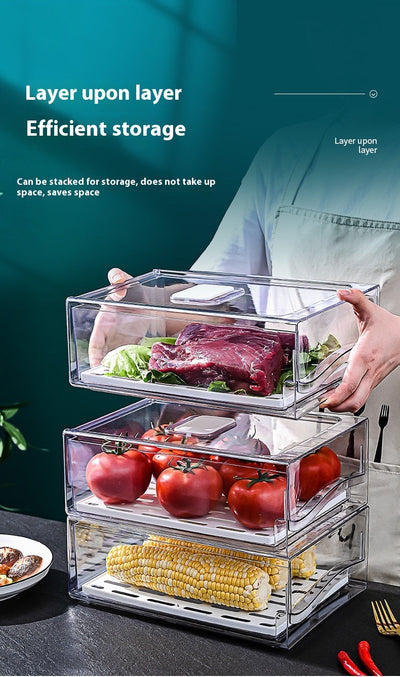 Fridge Storage Box with Drainage – Crisper Drawer Organizer | Cookli UK