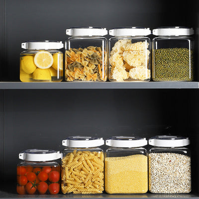 Cookli® Transparent Airtight Kitchen Jar – Grain Storage, 900ml & 1.5L
