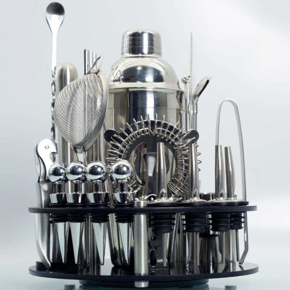 33-Piece Rotating Mixology And Craft Cocktail Shaker Set