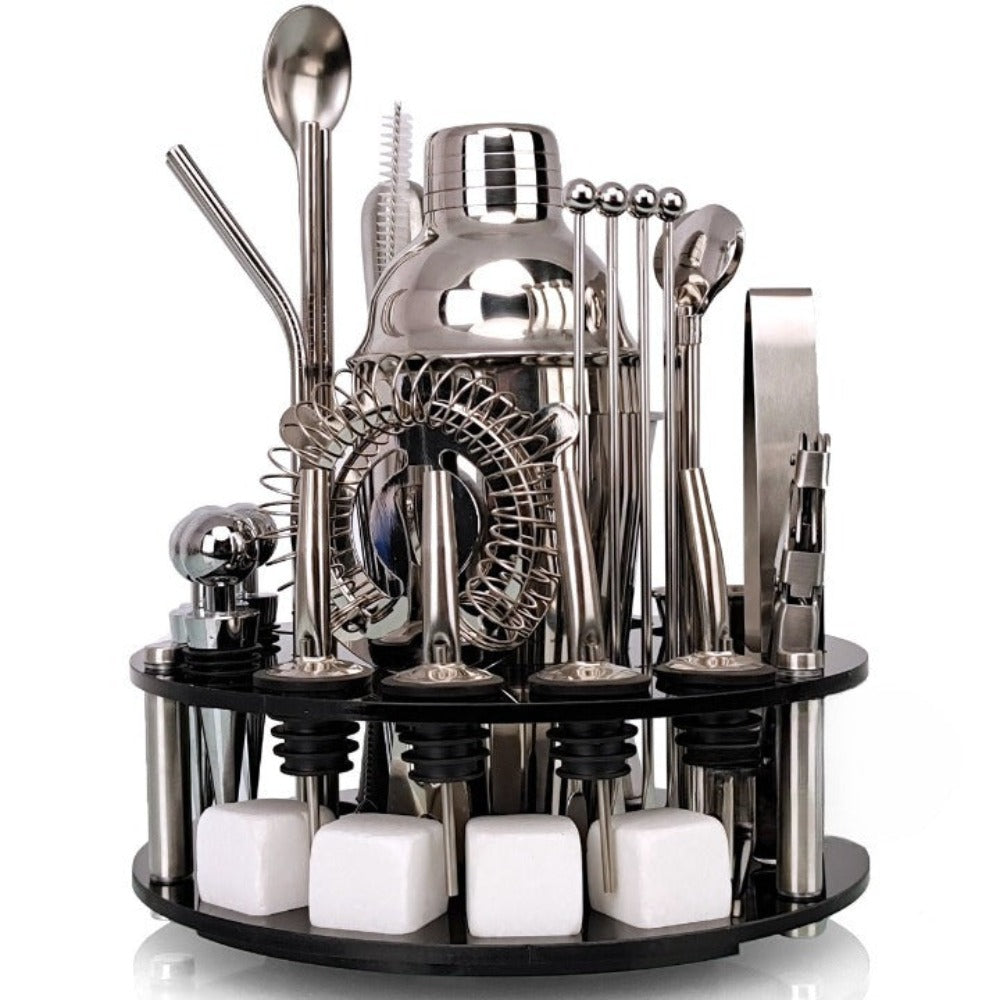34-Piece Rotating Mixology And Craft Cocktail Shaker Set